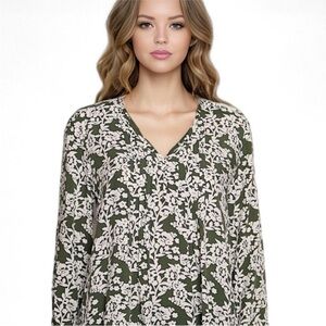 Maley Pleated Detail Top - Olive - XS